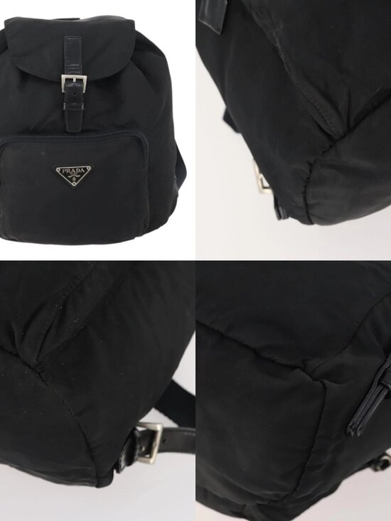 PRADA Backpack Nylon Black Silver Auth 174569 main image 4